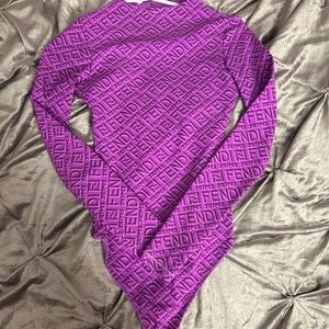 Fendi skims bodysuit purple limited edition size xs!
